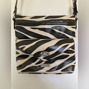 NWT Carlos Santana Crossbody Bag w Touch Screen Phone Access- Zebra